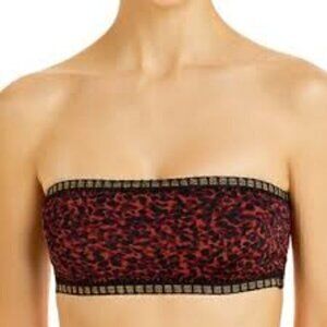 Platinum by Solange Ferrarini Cheetah Print Bandeau Bikini Top Size D NWT